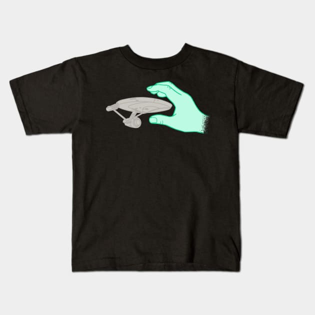 Giant Green Space Hand Kids T-Shirt by PopCultureShirts